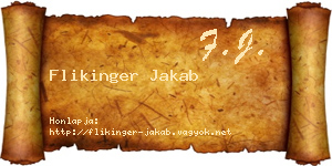 Flikinger Jakab névjegykártya